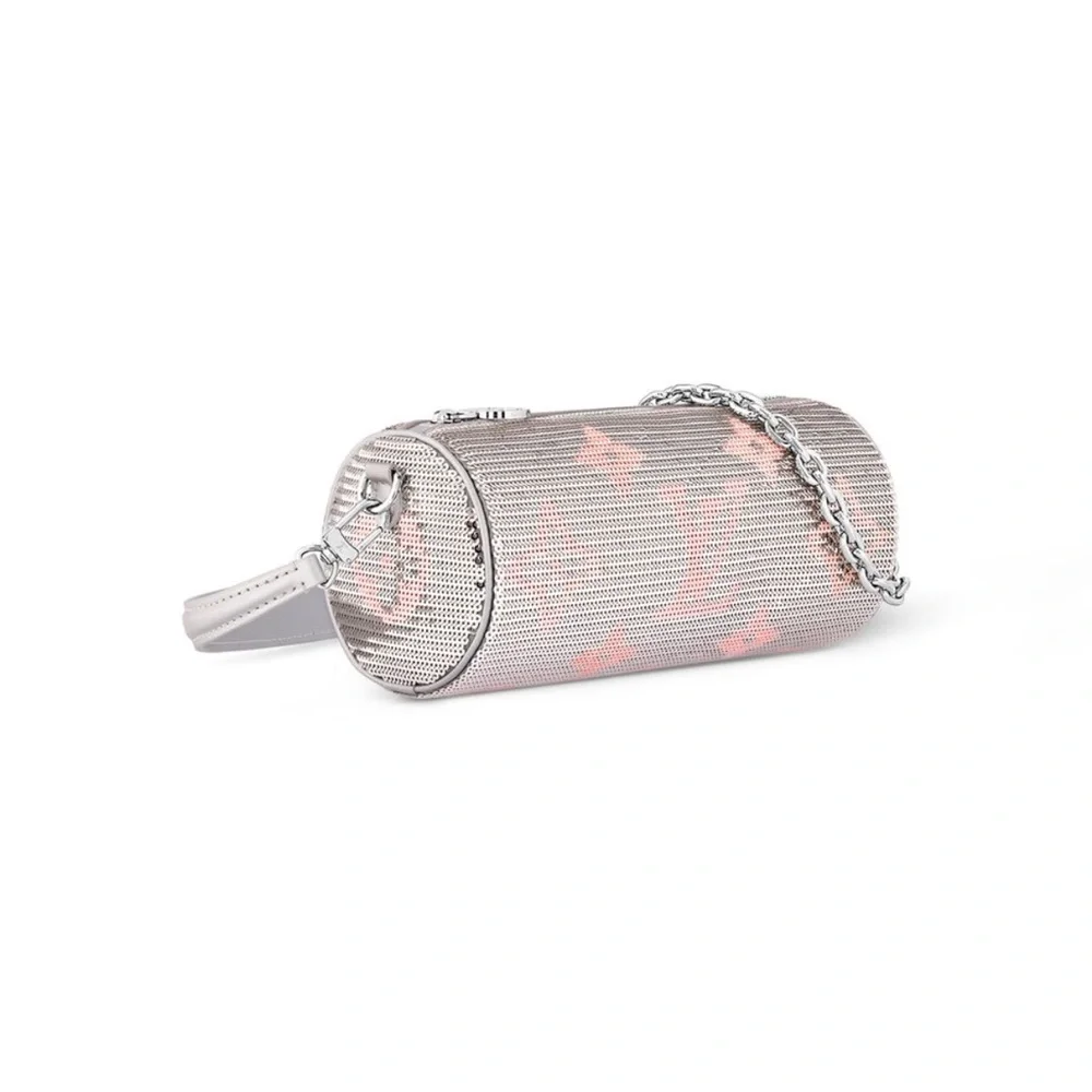 New RUNWAY ITEM 💕 Louis Vuitton Silver Pink Sequins Papillon Pouch Bag